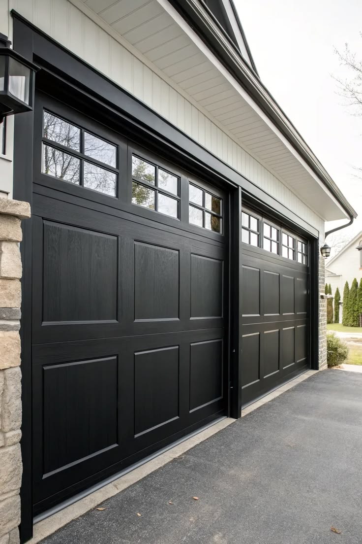 HomePro modern black garage door installation